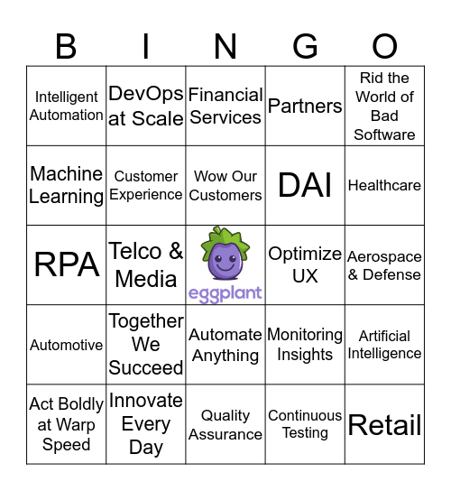 Eggplant Bingo Card