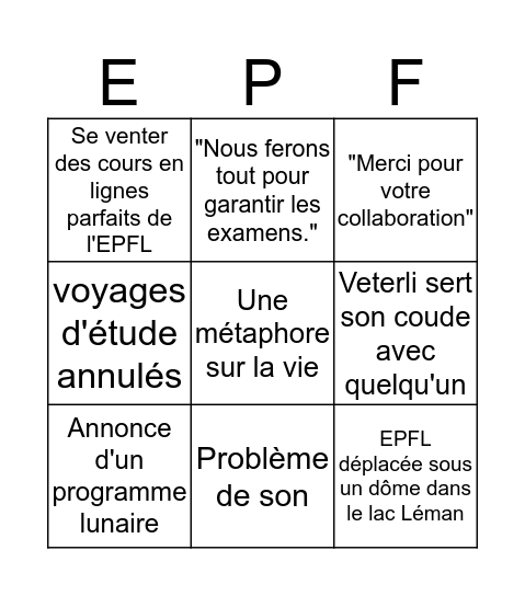 Veterli direct Bingo Card