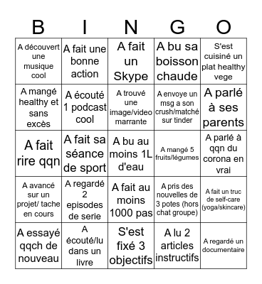 Samou bingo  Bingo Card
