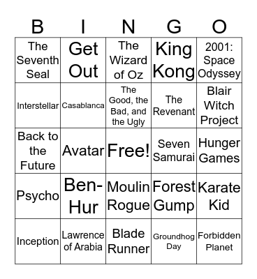 Ocasta Bingo Card