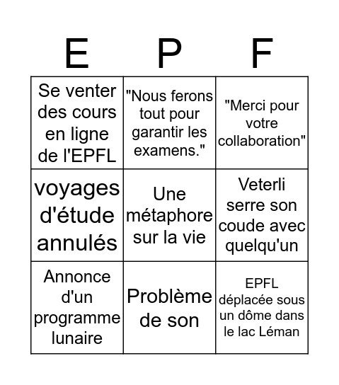 Veterli direct Bingo Card