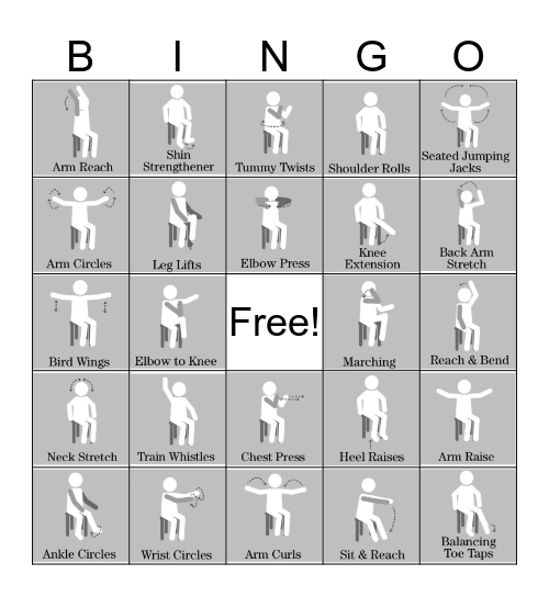 Chair Activity Bingo Card