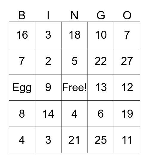 Easter FDM Bingo Card