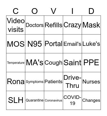 COVID-19 Bingo Card