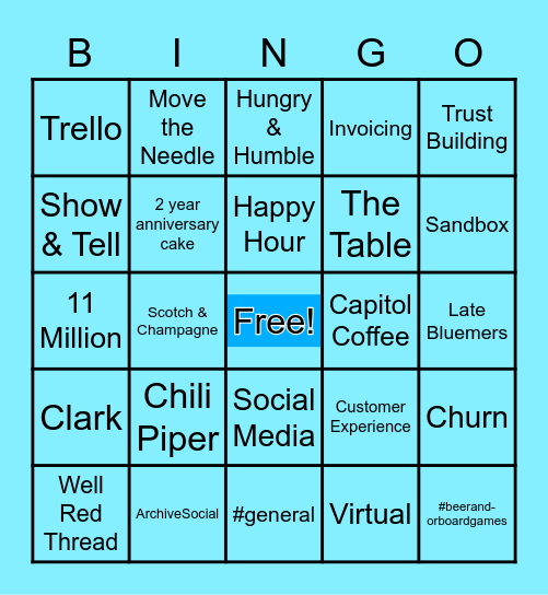 ArchiveSocial Bingo Card