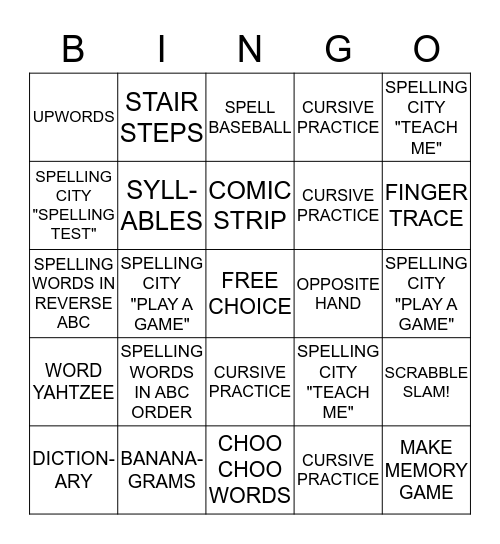 WORD WORKS BINGO Card