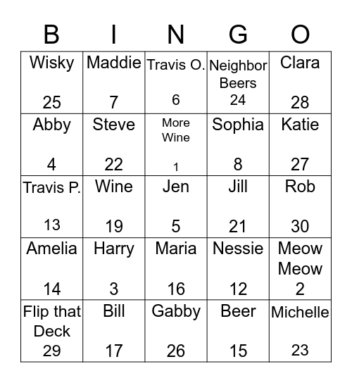 Churchill  Bingo Card