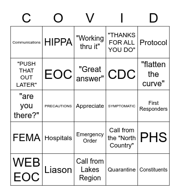 EOC BINGO Card