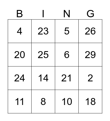 KPMG Test Bingo Card