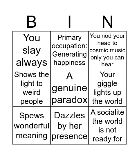 Are you a bonafide princess? Bingo Card