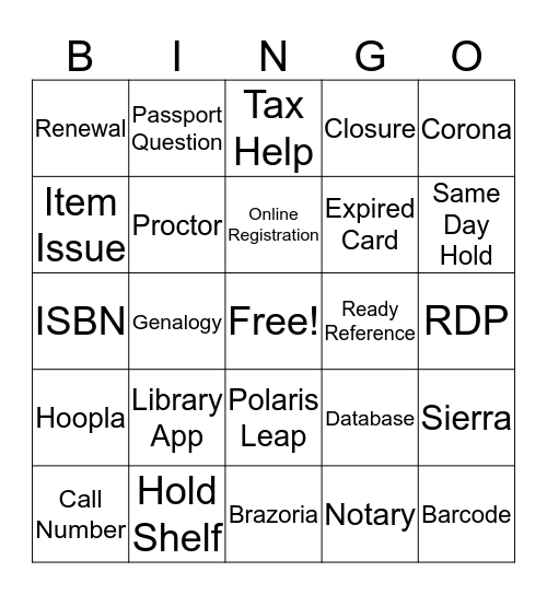 Unique Stay at Home Bingo Card