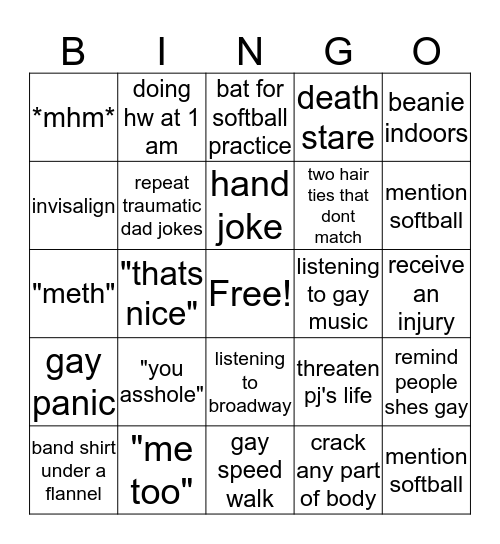 Katie Bingo Card