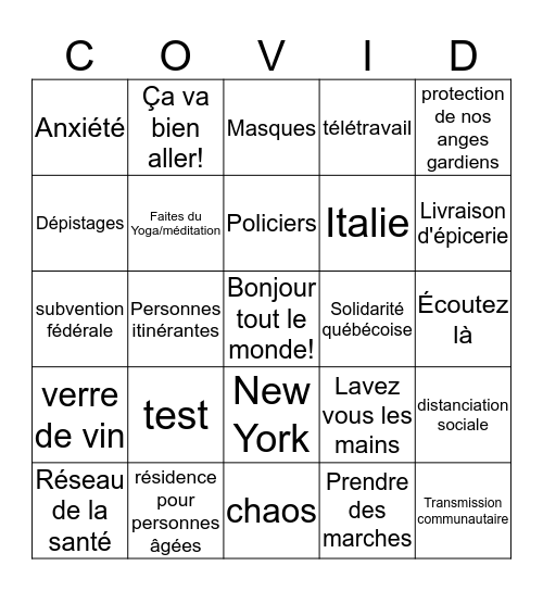 conférence jeudi Bingo Card