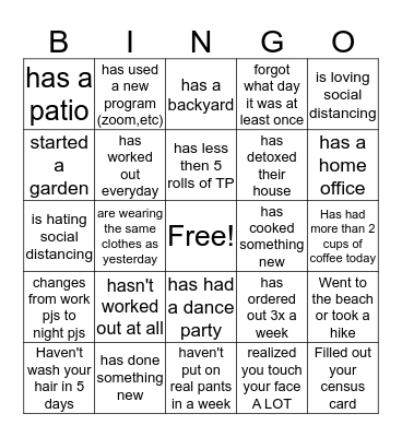 Conference Call Bingo Card