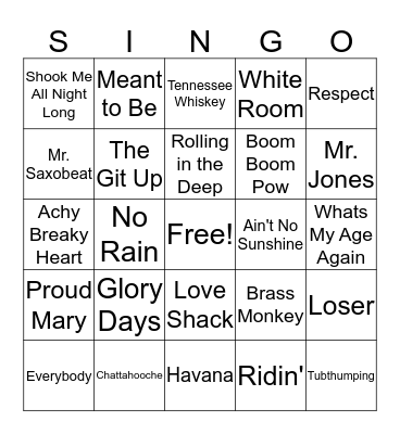 Identify the Song Bingo Card