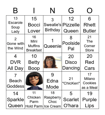 Nana's 71st Birthday Bingo Card