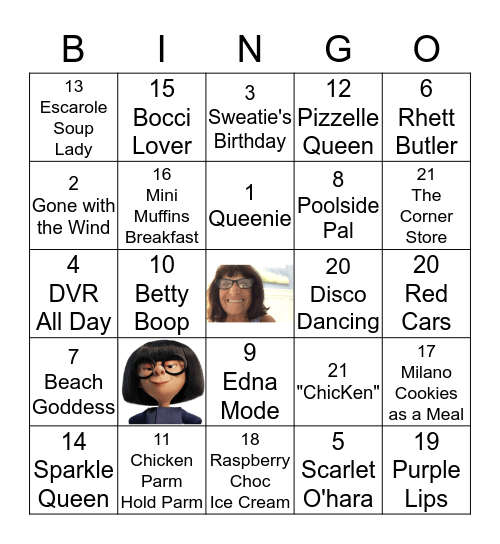 Nana's 71st Birthday Bingo Card