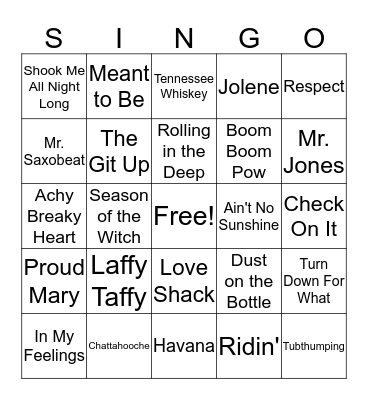 Identify the Song Bingo Card