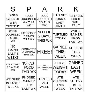 SPARKLE BINGO Card