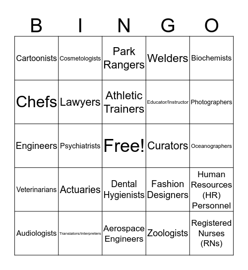 College Bingo Card