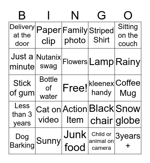 Americas Marketing Team Call  Bingo Card