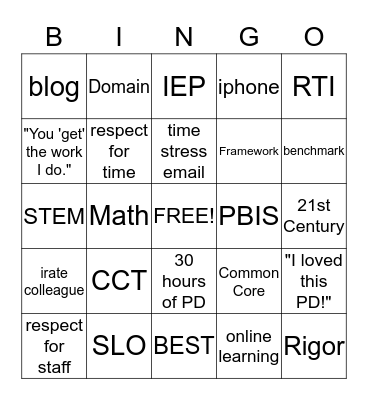 ED BINGO Card