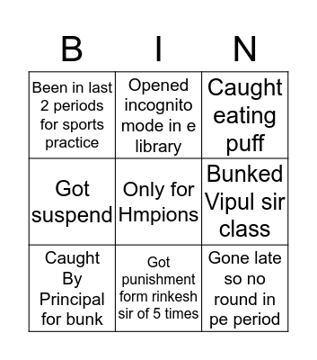 Only for HMPIONS Bingo Card