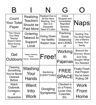 Quarantingo Bingo Card