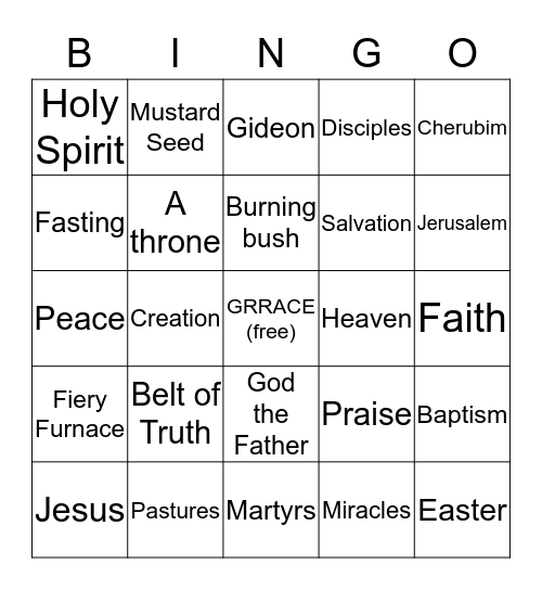 Red Cedar Bingo #2 - Bible Themed Bingo Card