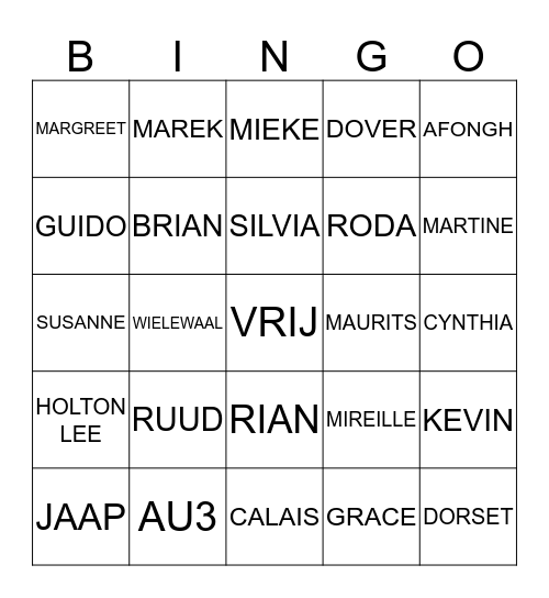NAMEN DORSET BUSBingo Card