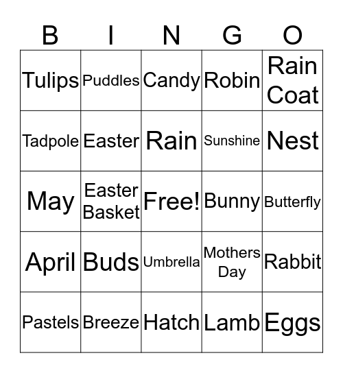 Spring Bingo Card