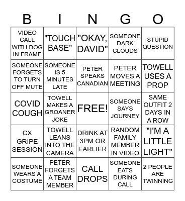 QUARANTINE CREATIVE BINGO Card