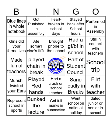 SVB's Bingo Card