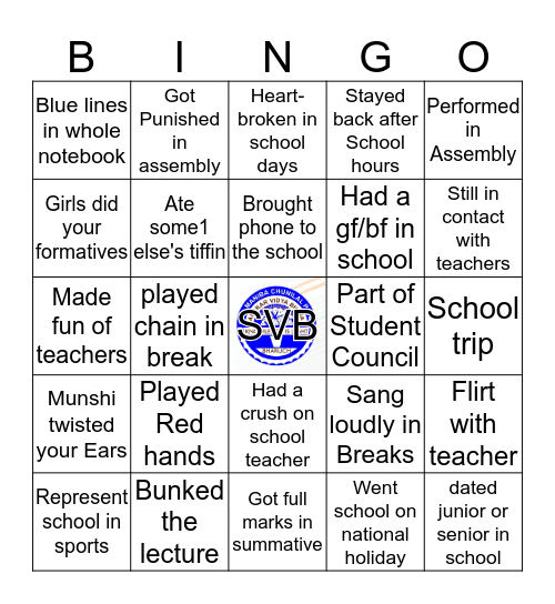 SVB's Bingo Card