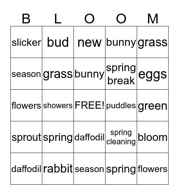 SPRING FLING Bingo Card