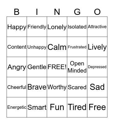 Confidence Building Bingo Card