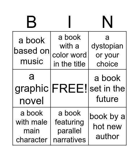 eReading Bingo Card