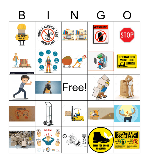 Materials Handling Safety Bingo Card