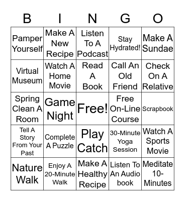 Geneva Park District - Adult Bingo Card