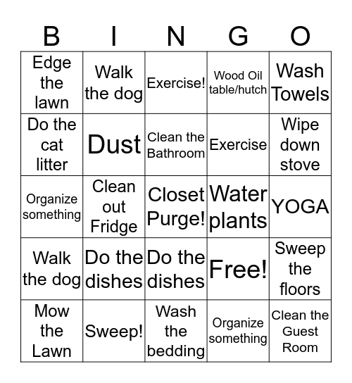 Quarantine Bingo Card