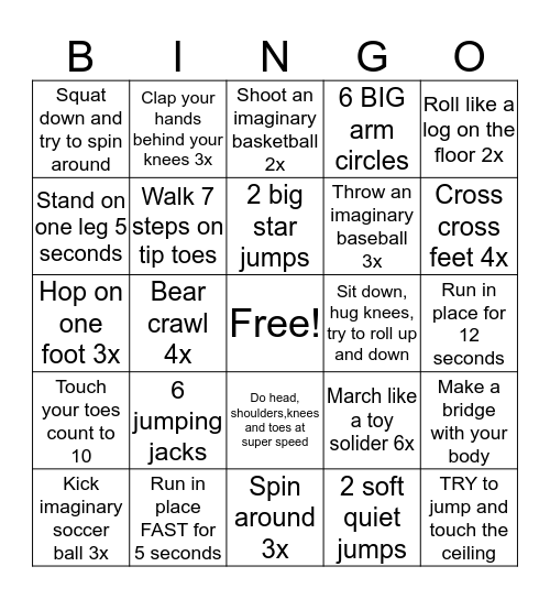 West Genesee Bingo #1 Bingo Card