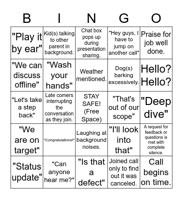 Bingo! That Conference Call Bingo Card