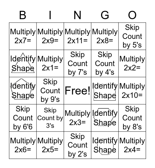 3rd Grade Title Math Bingo Card