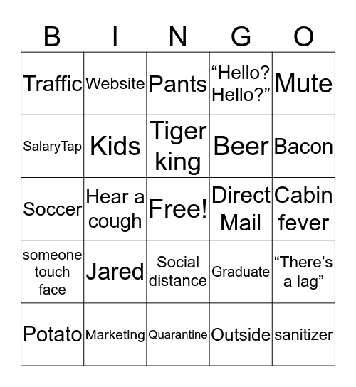 Marketing Bingo Card