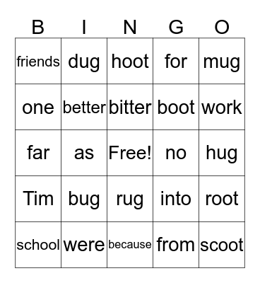 Aurelia's Sight Word BINGO card Bingo Card