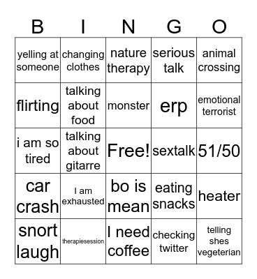 Pixie Bingo Card