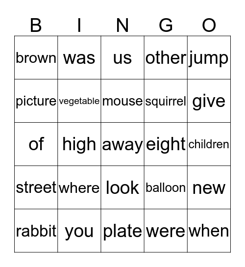 New BINGO #5 Bingo Card