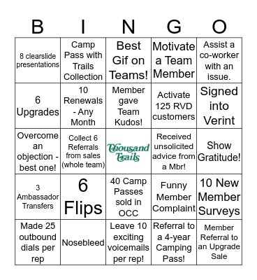 Big Time Blackout BINGO Challenge Bingo Card