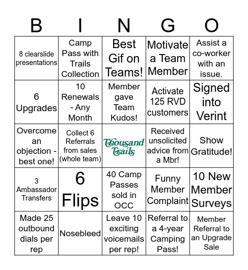 Big Time Blackout BINGO Challenge Bingo Card