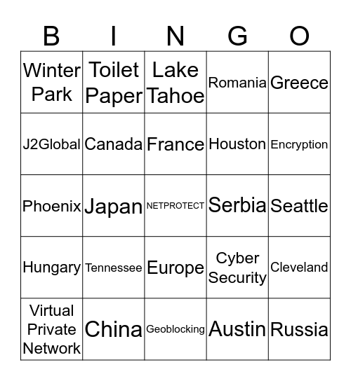 NetProtect Bingo Card